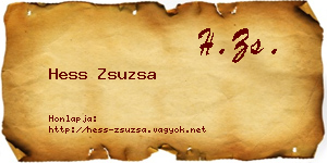 Hess Zsuzsa névjegykártya